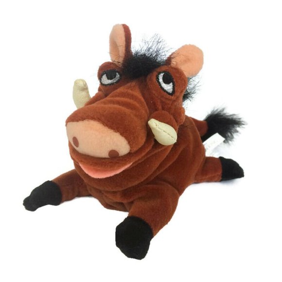 Walt Disney Company Lion King Pumbaa Bean Bag Plush Warthog Stuffed Animal 8” - Picture 1 of 12